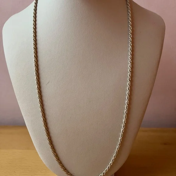 LONG SOLID ROPE CHAIN NECKLACE 925 STERLING SILVER THICK, HEAVY, WELL MADE 23